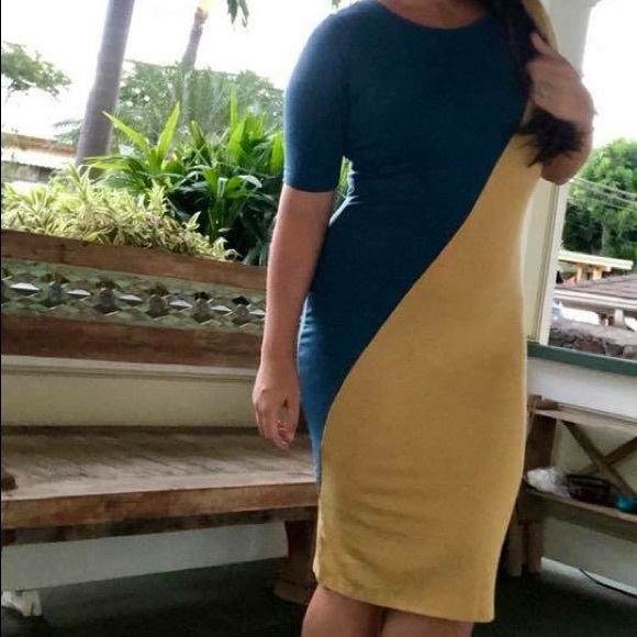 Lularoe small, color-blocked Julia dress - Picture 5 of 5